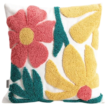 Наволочка Homla Lamis з бахромою та туфтованими квітами 45x45 см (5906496770562)