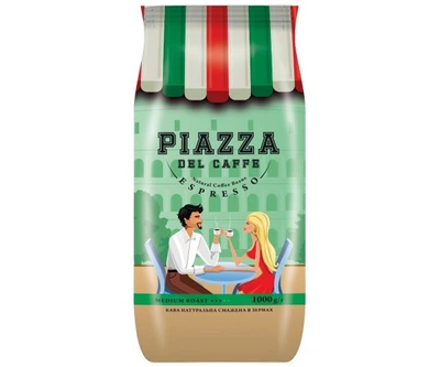 Кава натуральна смажена в зернах Espresso Piazza del Caffe 1000 g