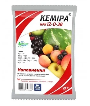 Добриво хелатне мінеральне Кеміра для позакореневого підживлення, NPK 12-0-38, 25 г