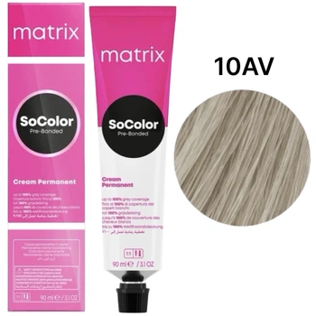 Стійка крем-фарба Matrix SoColor Pre-Bonded 10AV - Попелясто-перламутровий дуже-дуже світлий блондин 90 мл