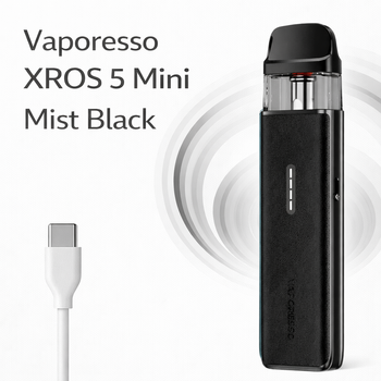 POD система Vaporesso XROS 5 Mini Mist Black 1500мАч многоразовая под-система вапорессо х-рос 5 мини вейп заправка верх 3 мл черный