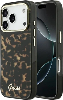 Etui Guess IML Script Metal MagSafe do Apple iPhone 17 Pro Tortoise (GUHMP17L5HTTMCSK)