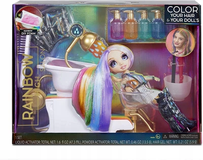 Салон для ляльок перукарня Rainbow High з 5 водорозчинними фарбами для малювання