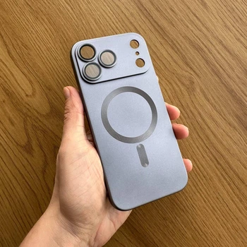 Чохол для Apple iPhone 17 Pro Max перламутровий, MagSafe, матовий титановий, посилений захист камери