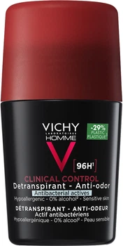 Кульковий антиперспірант Vichy Homme Clinical Control для чоловіків проти надмірного потовиділення та запаху 96 годин захисту 50 мл (3337875805025)