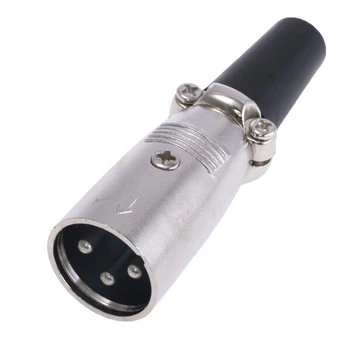 Штекер "папа" XLR 3P, на кабель, серебристый (AL1215-Bochen) - 287285