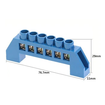 Клеммник бар'єрний Bridge-T-06P-Blue - 641806