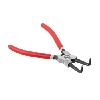 Щипцы для снятия стопорных колец изогнутые на сжим INTERTOOL HT-7012