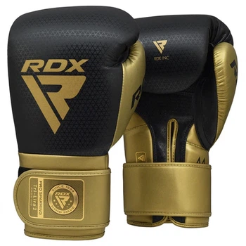 Боксерські Рукавички RDX L2 Mark Pro Sparring Boxing Gloves Hook and loop Чорно-Золотий 14oz (BGM-PSTL2G-14oz)