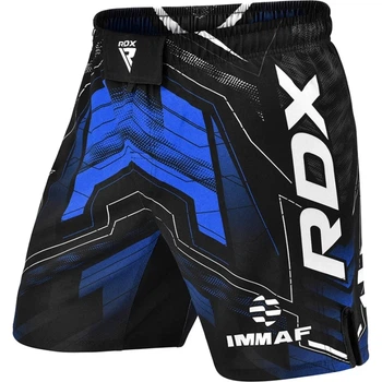 Компресійні Шорти RDX IMMAF MMA Fight & Training Shorts RDX Чорно-Синій L (MSS-IMF-1U)