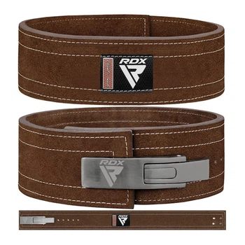 Пояс Для Важкої Атлетики RDX 4 INCH IPL / USPA & World Powerlifting Congress APPROVED Powerlifting Leather Gym Belt Коричневий M (WBL-4LN-M+)