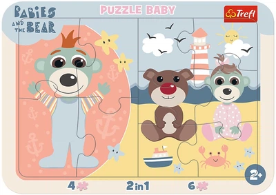 Puzzle ramkowe Trefl Baby Bobaski i Miś: Słodkie bobaski 10 elementów 80028 (5900511800289)