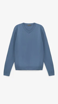 Пуловер однотонный мужской GENUA G01205-0006 2XL Синий shop (2000999471834)