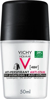 Дезодорант шариковый Vichy 48 часов против белых и желтых пятен на одежде для мужчин 50 мл (3337875585750)