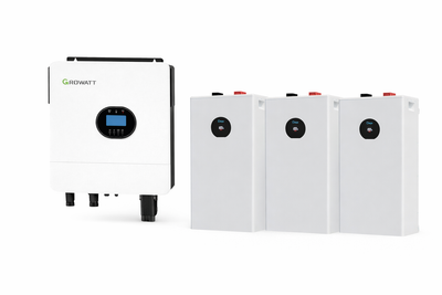 Комплект автономного энергоснабжения инвертор Growatt SPF 6000 ES Plus 6 кВт + три батареи Deye SE-F16-C 16 кВт·ч White