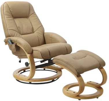 Крісло розкладне Halmar Matador з функцією масажу та підігріву Бежеве (5905248111974)