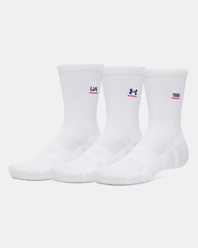 Шкарпетки Under Armour Performance Tech™ Unisex 3-Pack Crew Socks 1379515-101 xl, білий
