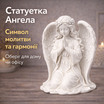 Декоративна фігурка / статуетка Ангел спокою Пластик 100мм Білий