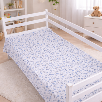 Простынь MirSon Полуторная 150х220 см 17-0931 Tiny Unicorn Blue Ranforce Elite (2200012579114)