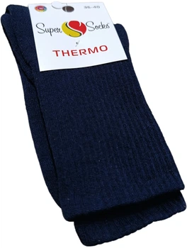Носки женские плюшевые высокие Тermo 043 S100 КласиК р.36-40 (синий)