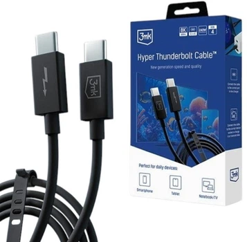 Kabel 3MK Hyper Thunderbolt Cable USB Type-C - USB Type-C 1 m czarny (5903108515139)