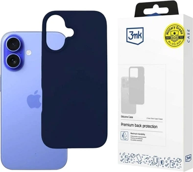 Панель 3mk Silicone Case для Apple iPhone 16 Plus Dark Navy (5903108603942)