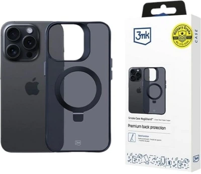 Etui 3mk Smoke Case Mag&Stand do Apple iPhone 16 Pro Black (5903108597241)