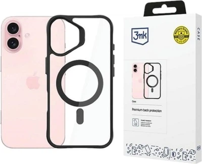 Etui 3MK Satin Armor MagCase do Apple iPhone 16 Black + Transparent (5903108586573)