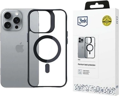 Etui 3MK Satin Armor MagCase do Apple iPhone 16 Pro Max Black + Transparent (5903108586603)