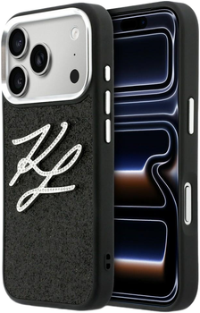 Etui Karl Lagerfeld IML Glitter KL Diamond Logo do Apple iPhone 17 Pro Max Black (3666339604622)
