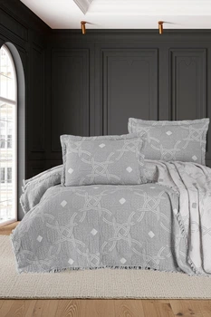 Муслиновое покрывало First choice Blooming Montela Евро 240 х 260 см Муслин Серый