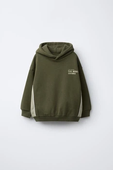 Худі утеплений на хлопчика Zara 116 см хакі