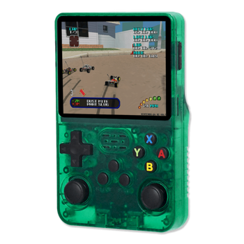 Портативная ретро игровая консоль R36S 3.5" IPS, 3500mAh, 10000+ игр, поддержка NES/SNES/PS1/GBA, портативная приставка (зеленая)