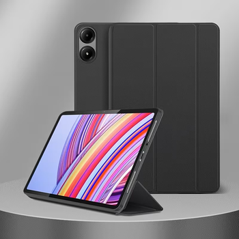 Чехол Leather Flip Cover с подставкой и автосном для Xiaomi Redmi Pad Pro 12.1" 2024 (1-Gen) / Poco Pad 12.1" 2024 (Чёрный)