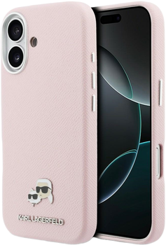 Etui Karl Lagerfeld Karl & Choupette Head Pins Saffiano MagSafe do Apple iPhone 17 Pink (3666339599638)
