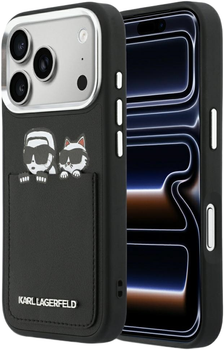 Etui Karl Lagerfeld Karl & Choupette Print & Pocket do Apple iPhone 17 Pro Max Black (3666339605261)