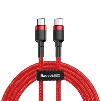 Кабель Baseus Cafule Flash Charging Data Line Cable Type-C to Type-C PD 2.0 QC 3.0 60W 20V 3A 1м (CATKLF-G09) Red