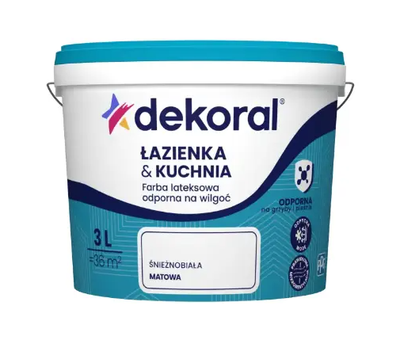 Фарба DEKORAL LAZENKA&KUCHNIA, сніжно-біла, 3 л