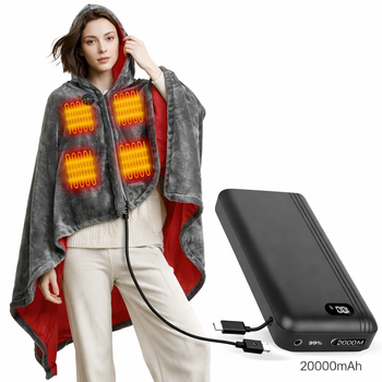 USB одеяло с подогревом и молнией, и PowerBank 20000 крупноразмерное одеяло с подогревом 150x85 см, быстрый нагрев