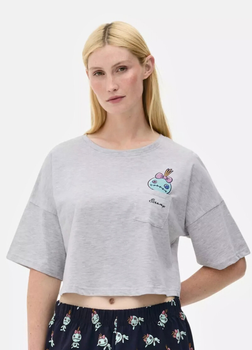 Женская пижамная футболка Primark Disney XS Хлопковая для дома и сна Серый (9210)