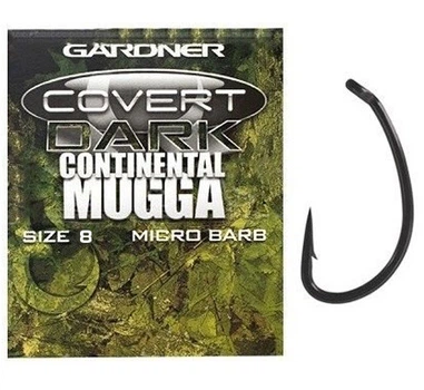 Гачки Gardner Covert Continental Dark Mugga hooks barbed #8 10 шт