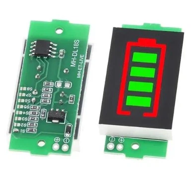 Индикатор уровня заряда батареи Li-ion 1S 2S 3S 4S 5S 6S 7S 8S / 1-8S 18650, 3.3В-33.6В, тестер Зеленый