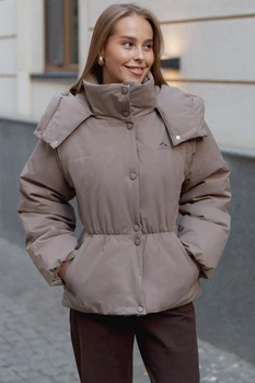 Жіноча преміальна куртка з італійської плащівки Seventeen XXL-3XL Капучино (2000000210643)