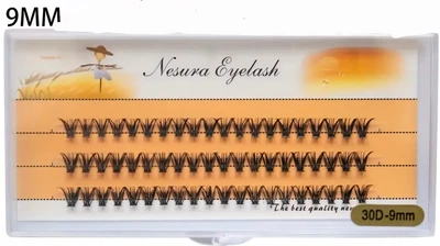 Накладные ресницы Nesura кластерные 30D 9 мм 60 шт