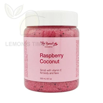 Сахарный скраб для тела и лица Малина Кокос Top Beauty Scrub for Body and Face Raspberry Coconut 250 мл