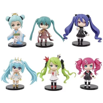 Набор аниме фигурок вокалоид Хацуне Мику (Hatsune Miku) 6 штук 9 - 10 см 2