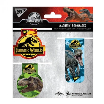 Набір магнітних закладок YES "JURASSIC WORLD", 3 шт