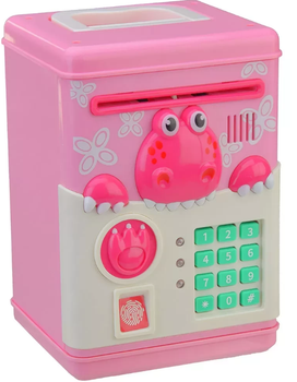 Детский сейф-копилка Piggy Bank Shantou Jinxing 6002A/2 розовый со светом и звуком, с паролем и отпечатком