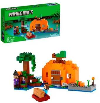 Конструктор Minecraft "Гарбузова ферма" 258 деталей, з 2 мініфігурками для дітей від 8 років (31248)