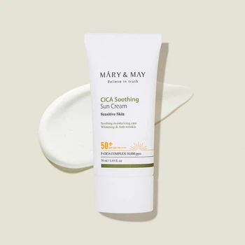 Успокаивающий солнцезащитный крем для лица Mary&May CICA Soothing Sun Cream SPF50+ PA++++ 50 ml